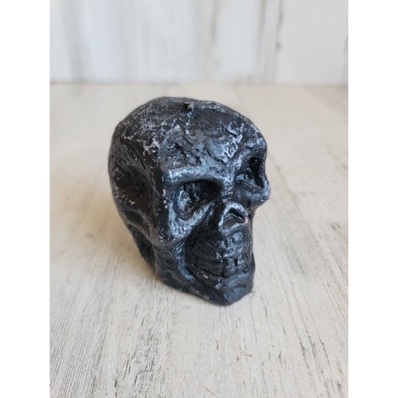 Vintage black skeleton skull candle Halloween decor - Picture 7 of 8